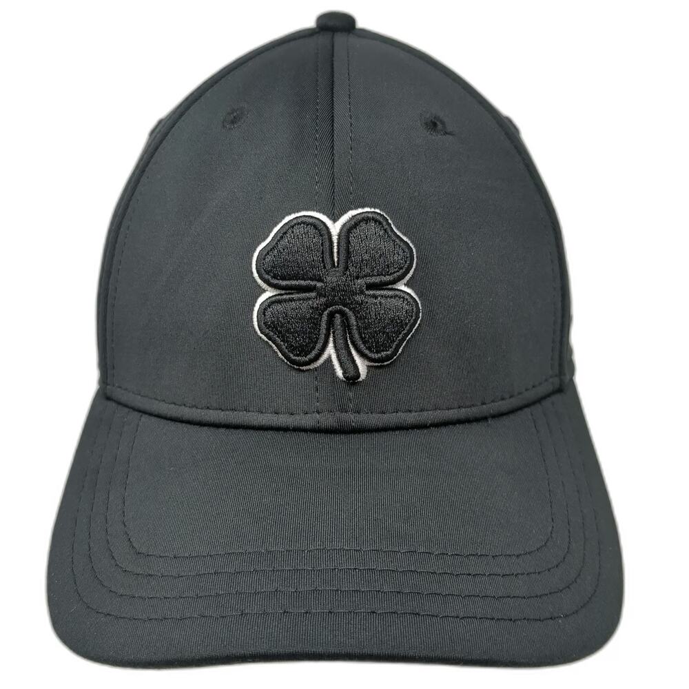 Black Clover Baseball Cap Black XL Live Lucky Clover Logo Stretch Fit Hat